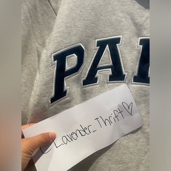 PARKE Back to School Varsity Mockneck Sweatshirt Heather Grey and Denim XXL - Picture 6 of 6